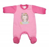 Asti Belül bolyhos hosszú ujjú kislány rugdalózó Sünis mintával