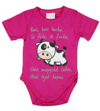 Asti Bocis feliratos rövid ujjú baba body pink