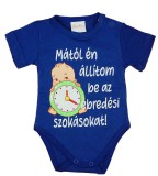 Asti Feliratos rövid ujjú kisfiú baba body kék