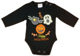 Asti Halloween hosszú ujjú baba body fekete