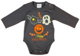 Asti Halloween hosszú ujjú baba body szürke