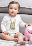 Asti Hosszú ujjú baba body állatos mintával