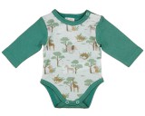 Asti Hosszú ujjú baba body állatos mintával