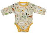 Asti Hosszú ujjú baba body állatos mintával