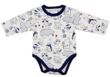 Asti Hosszú ujjú baba body állatos mintával