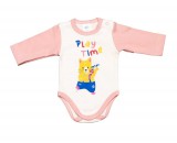 Asti Hosszú ujjú baba body Cicás mintával