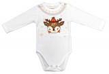 Asti Hosszú ujjú baba body karácsonyi rénszarvas mintával
