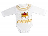 Asti Hosszú ujjú baba body karácsonyi róka mintával