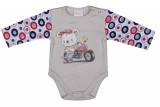 Asti Hosszú ujjú baba body Motoros maci mintával