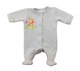 Asti Hosszú ujjú elöl patentos rugdalózó, belül bolyhos – Állatos mintával