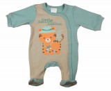 Asti Hosszú ujjú vékony pamut baba rugdalózó Tigris mintával
