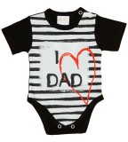 Asti "I LOVE MY DAD" feliratos rövid ujjú baba body fekete