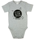 Asti "I love you to the moon and back" feliratos rövid ujjú baba body szürke