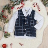 Asti Kockás kisfiú alkalmi mellény