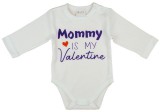 Asti "Mommy is my Valentine" feliratos valentin napi baba body fehér