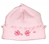 Asti Pillangó mintás, fülvédős, megkötős baba sapka