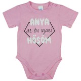 Asti Rövid ujjú baba body "Anya az én igazi hősöm" felirattal