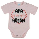 Asti Rövid ujjú baba body "Apa az én igazi hősöm" felirattal