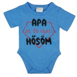 Asti Rövid ujjú baba body "Apa az én igazi hősöm" felirattal