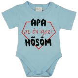 Asti Rövid ujjú baba body "Apa az én igazi hősöm" felirattal