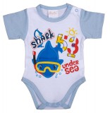 Asti Rövid ujjú baba body Cápás mintával