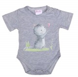 Asti Rövid ujjú baba body cuki Cica mintával