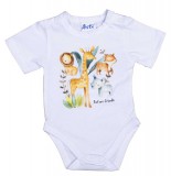 Asti Rövid ujjú baba body Szafari mintával