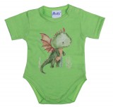 Asti Rövid ujjú baba body vagány Sárkány mintával