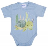 Asti Rövid ujjú baba body vagány Teknős mintával