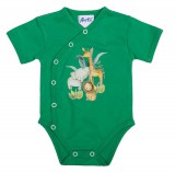 Asti Rövid ujjú elöl patentos baba body szafaris mintával