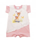 Asti Rövid ujjú kislány baba napozó - őzike mintával