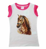 Asti Rövid ujjú lány póló Lovas mintával