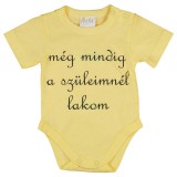 Asti Rövid ujjú "még mindig a szüleimnél lakom" feliratos baba body