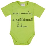 Asti Rövid ujjú "még mindig a szüleimnél lakom" feliratos baba body