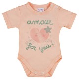 Asti Rövid ujjú szívecskés baba body