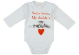 Asti "Sorry boys. My Daddy's my valentine" feliratos valentin napi baba body fehér