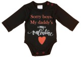 Asti "Sorry boys. My Daddy's my valentine" feliratos valentin napi baba body fekete