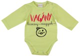 Asti "Vagány kiscsaj vagyok" feliratos hosszú ujjú baba body zöld