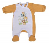 Asti Vékony, pamut, elöl patentos kisfiú rugdalózó Szafaris mintával