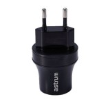 Astrum CH220 fekete hálózati töltő 2.1A 2xUSB micro USB adatkábellel A92522-B 10W