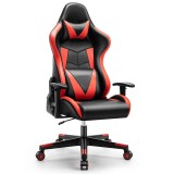 Astrum eSPORT állítható gamer szék, behúzható lábtartó, állítható kartámasz, kényelmes párnák, dönthető háttámla fekete - piros