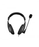 Astrum HS125 Call center vezetékes 3,5mm jack fejhallgató állítható zajszűrős mikrofonnal, fekete
