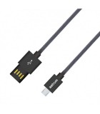 Astrum UD310 1M kétoldalas USB - micro USB strapabíró high speed adatkábel fekete A53031-T