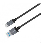 Astrum UT620 USB - Type-C 3.0A 3.1 strapabíró erősített adatkábel fekete A53062-B