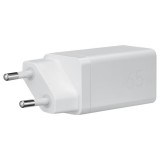Asus AC65-05 USB-C GaN töltő, 65W, kétportos, 1.5m USB-C kábellel, fehér