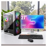 ASUS Komplett Gaming PC Szett AMD Mesh Ryzen 5 4500/16GB DDR4/1TB NVMe SSD/RTX 3050 6GB/RGB ATX Mesh Ház/Fujitsu B27-8 27" FHD Monitor/Meetion Vezeték nélküli Billentyűzet+Egér/Windows 11 vagy 10