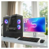 ASUS Komplett Gaming PC Szett DARKFLASH DS900 Intel Core i5-14400F/16GB DDR5/512GB NVMe SSD/RTX 5060 8GB/Fujitsu B27-8 27" FHD Monitor/Meetion Vezeték nélküli Billentyűzet+Egér/Windows 11 vagy 10