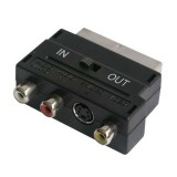 Aswo SCART ADAPTER SCART DUGÓ/3XRCA ALJ/1XS-VHS-ALJ KAPCSOLÓVAL ew01664