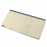 Asztali naptár kép nélküli REALSYSTEM fekvõ sárga lapos blokktömbös kék 2026.