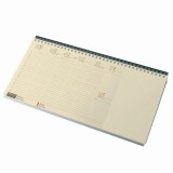 Asztali naptár kép nélküli REALSYSTEM fekvõ sárga lapos blokktömbös zöld 2026.